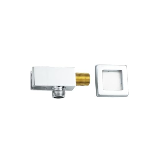 Duschkopfhalter, Duschkopfhalter Messing Mehrfarbig Rund Quadratisch for Dusche Standard G1/2 Badezimmerzubehör(Grey Round a)(Chrome Square B) von KOINEN