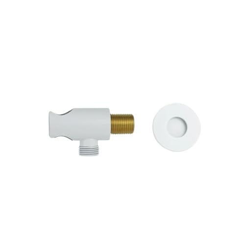 Duschkopfhalter, Duschkopfhalter Messing Mehrfarbig Rund Quadratisch for Dusche Standard G1/2 Badezimmerzubehör(Grey Round a)(White Round a) von KOINEN