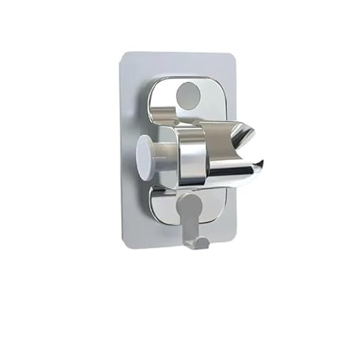 Duschkopfhalter, verstellbarer Duschkopfhalter zur Wandmontage, selbstklebend, ABS, 8 x 12 cm, Silber/Schwarz (Schwarz-02)(Silvery 02) von KOINEN