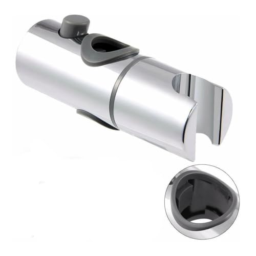 Duschkopfhalter, verstellbarer Duschstangenhalter ABS Silber 19–25 mm Lochgröße Universelle Badezimmerhalterung(22 mm)(19mm) von KOINEN