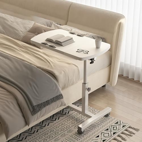 KOINEN Überbetttisch, höhenverstellbarer Überbetttisch, Krankenhaus-Überbetttisch mit Rädern, Laptopwagen-Tischschreibtisch for das Heimbett, Stabiler und tragbarer Überbettschreibtisch. von KOINEN