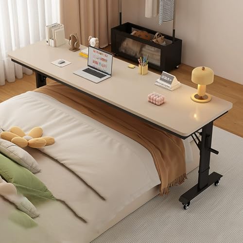 Überbetttisch, höhenverstellbarer Überbetttisch, Überbetttisch for Zuhause for Laptop, mobiler Schreibtisch for Krankenhausbetten, rollbarer Betttisch mit Rädern, Überbetttisch for Schlafzimmer.(Khaki von KOINEN