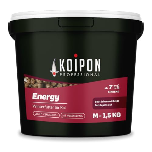 KOIPON Energy 1,5 kg Fischfutter Winter sinkend, Teichfutter 6mm Pellets für japanische Koi, Koifutter als Goldfischfutter und Winterfutter geeignet von KOIPON