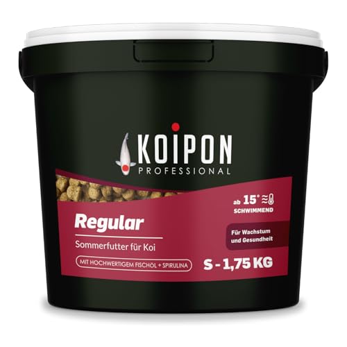 KOIPON Regular 1,75 kg Koifutter Sommer, schwimmend, 1% Spirulina, Teichfutter 3 mm Pellets, Koifutter als Goldfischfutter geeignet KOIPON Regular 1,75 kg Koifutter Sommer, schwimmend, 1% Spirulina, Teichfutter 3 mm Pellets, Koifutter als Goldfischfutter geeignet von KOIPON