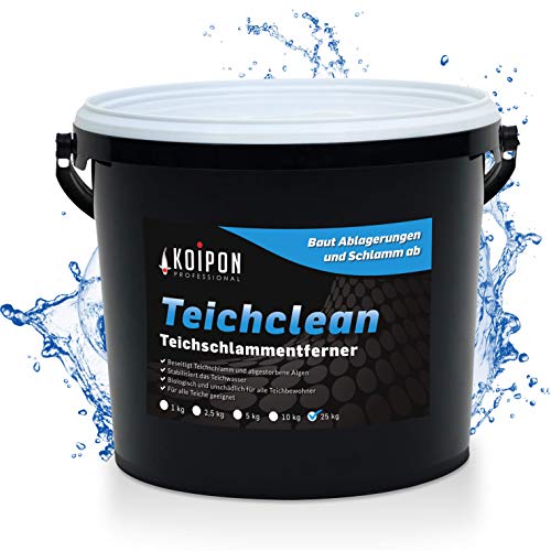 KOIPON Teichclean 25 kg Teichschlammentferner, Biologischer Abbau von Teichschlamm, Teichreinigung von Laub, Schlamm und Ablagerungen, für Fischteich oder Gartenteich von KOIPON