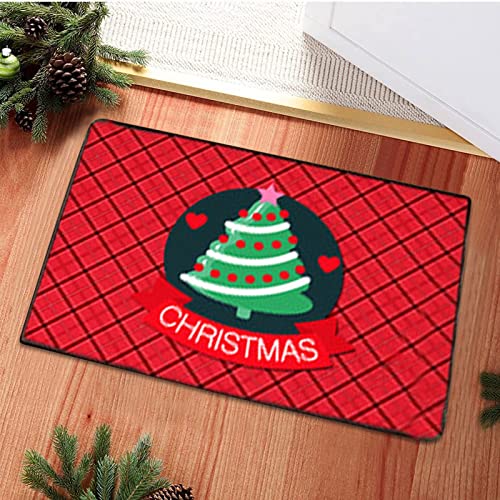 KOIROI Weihnachten Fußmatten, Weihnachten rutschfeste Badematte, Weihnachtsteppich, rutschfest Waschbar Weihnachtsteppich für Wohnzimmer, Schlafzimmmer, Badezimmer Teppich, 40 x 60 cm von KOIROI