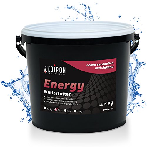 KOIPON Energy 3 kg Fischfutter Winter sinkend, Teichfutter 6mm Pellets für japanische Koi, Koifutter als Goldfischfutter und Winterfutter geeignet von KOIPON