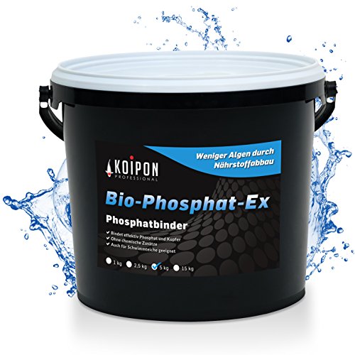 KOIPON Bio-Phosphat-Ex 5 kg Phosphatbinder zur Teich Reinigung von Metallen und präventiver Schutz vor Algenwachstum im Gartenteich und Fischteich von KOIPON