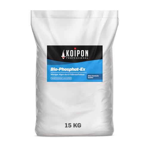 KOIPON Bio-Phosphat-Ex 15 kg Phosphatbinder zur Teich Reinigung von Metallen und präventiver Schutz vor Algenwachstum im Gartenteich und Fischteich von KOIPON