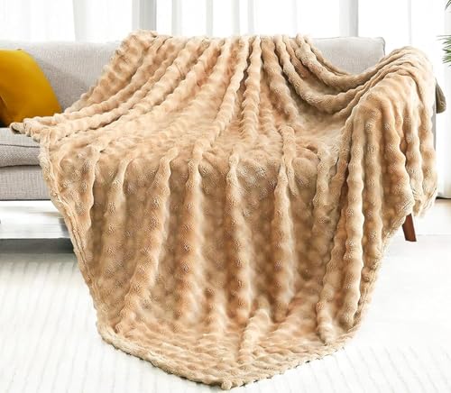 KOIUEYW Weiche Kuscheldecke Kaffeefarbe, Dicke Comfort Blanket Fleecedecke Kuschelige Decke, Soft Flausige Wohn- & Kuscheldecken Weich Wolldecken für Couch Decke für Sofa, 130 x 160 cm von KOIUEYW