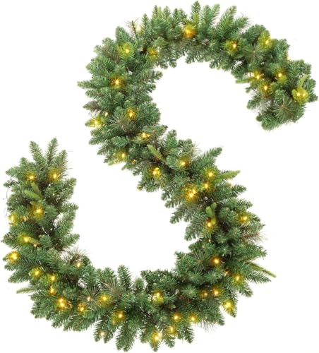 KOIUEYW Weihnachtsgirlande mit Beleuchtung, Grün Girlande Weihnachten Beleuchtet - 5m 100 LEDs, Künstlich Tannengirlande mit Warmweiß Licht Weihnachtsdeko für Innen Außen KOIUEYW Weihnachtsgirlande mit Beleuchtung, Grün Girlande Weihnachten Beleuchtet - 5m 100 LEDs, Künstlich Tannengirlande mit Warmweiß Licht Weihnachtsdeko für Innen Außen von KOIUEYW