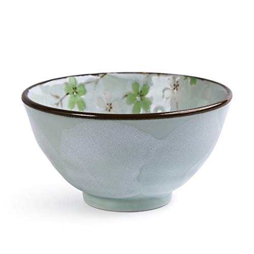 KOIYAKI Japan Porzellan Reisschüssel mit grüne Blütenkirsche Ø 11.8cm H. 6.4cm (10021) von KOIYAKI