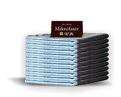 20 x Mikrofasertücher BLAU 40 x 40cm Profiqualität Gastro Microfasertuch von KOKA