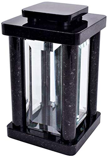 Grab-Lampe Granit Schwedisch Black Friedhof-Leuchte eckig modern hochwertig Glas Grab-Lampe Granit Schwedisch Black Friedhof-Leuchte eckig modern hochwertig Glas von KOKA