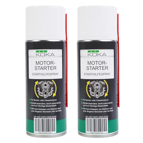 KOKA 2X Starthilfe-Spray 400ml Kalt-Start Auto Motor-Start Pilot Starter-Spray von KOKA