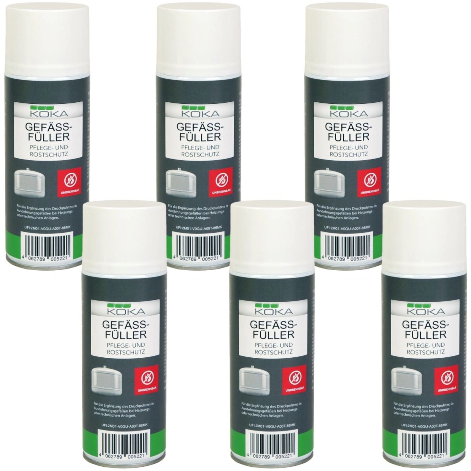 KOKA 6x Gefäßfüller Unbrennbar 400ml KOKA 6x Gefäßfüller Unbrennbar 400ml von KOKA