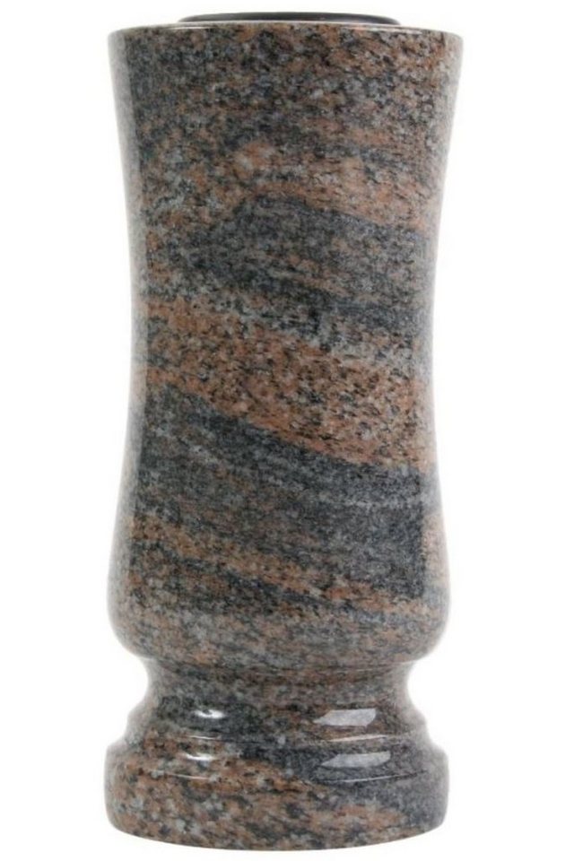 KOKA Dekoobjekt Grab-Vase Granit Gneis Friedhof-Vase, (1 St), Blumen-Vase Naturstein, Grab-Schmuck, mit Abflussloch, mit stabilem Kunststoffeinsatz, witterungsbeständig und robust von KOKA