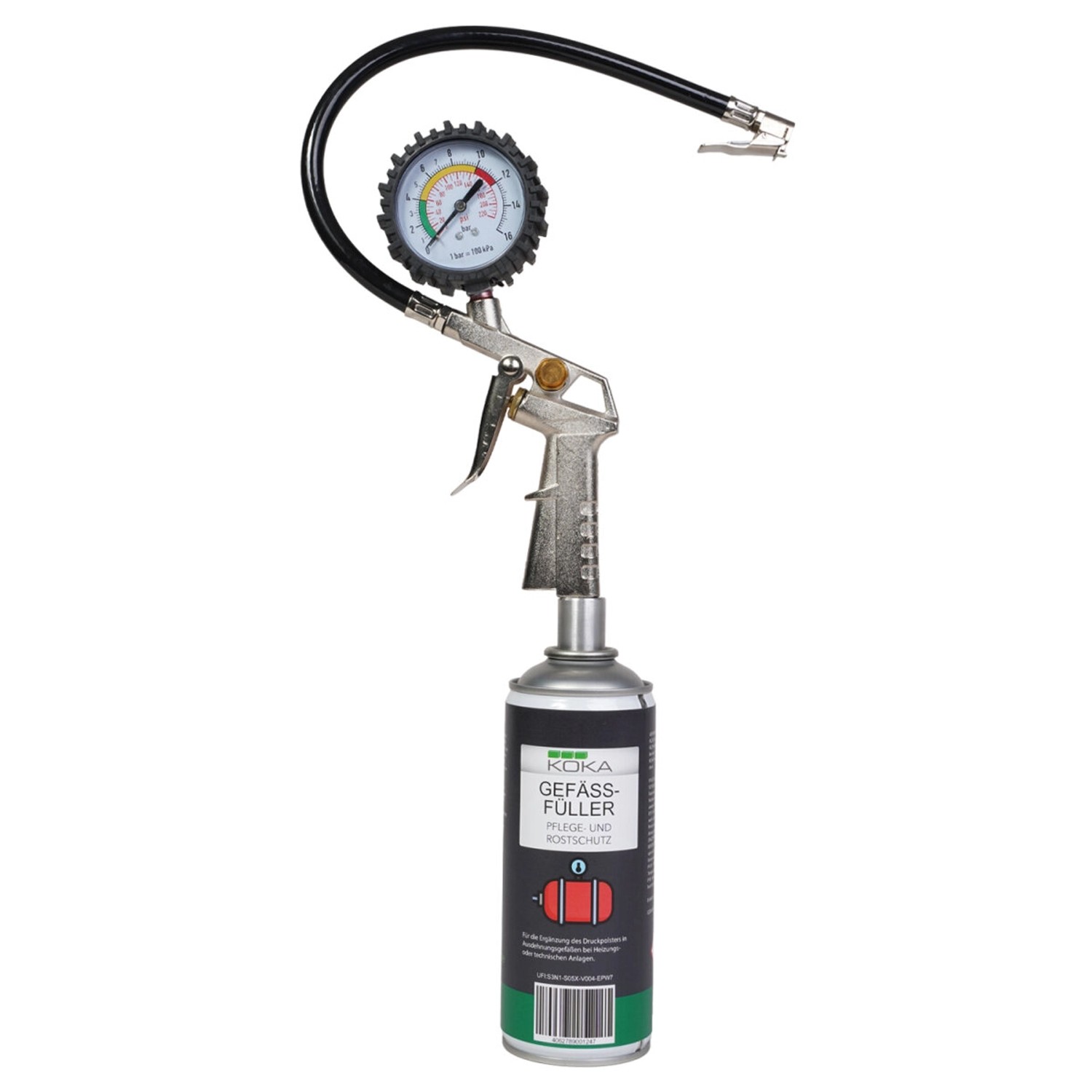 KOKA Gefäßfüller inkl. Adapter mit Manometer und Absperrung von KOKA