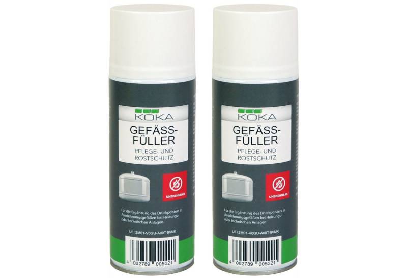 KOKA Rostschutzgrundierung 2x Gefäßfüller nicht brennbar Ausdehnungsgefäß, 2-tlg., Füller Heizung Membran Ausdehnungsgefäss Spray Unbrennbar Rostschutz von KOKA