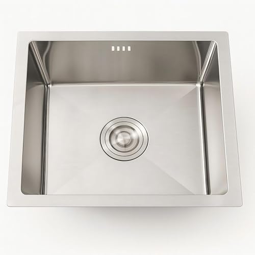 Edelstahl Einbauspüle & Spülbecken Küchenspüle-Moderne Küchenspüle mit Ablauffilter und V-Fallrohr Küchen spüle 1 Becken Ausgussbecken Reinigungsfreundliche Öberfläche von KOKANIGODVA