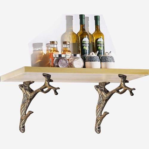 KOKANIGODVA Regalhalterung 2 stück Regalhalter Schwerlast Regalwinkel für die Wandmontage Retro Zweigform Regalwinkel Bücherregal/Blumenregal mit Schrauben und Dehnungsrohr für Holzregal KOKANIGODVA Regalhalterung 2 stück Regalhalter Schwerlast Regalwinkel für die Wandmontage Retro Zweigform Regalwinkel Bücherregal/Blumenregal mit Schrauben und Dehnungsrohr für Holzregal von KOKANIGODVA
