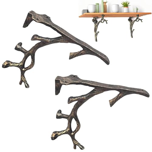 Regalhalter 2 stück Regalhalterung Zweigform Regalwinkel Schwerlast Bücherregal/Blumenregal Vintage Wandhalterung Regalbodenträger Regale Deko für Küche/Wohnzimmer/Garten Regalhalter 2 stück Regalhalterung Zweigform Regalwinkel Schwerlast Bücherregal/Blumenregal Vintage Wandhalterung Regalbodenträger Regale Deko für Küche/Wohnzimmer/Garten von KOKANIGODVA