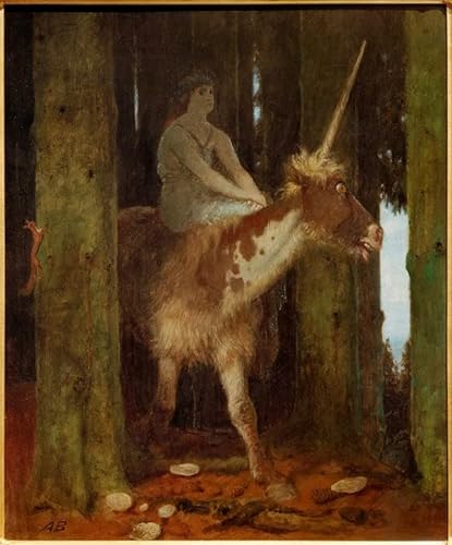 KOKITS Abstraktes Gemälde Leinwand Kunstwerk Bilddruck Berühmt Das Schweigen des Waldes von Arnold Böcklin für Flurdekoration 60x90cm von KOKITS