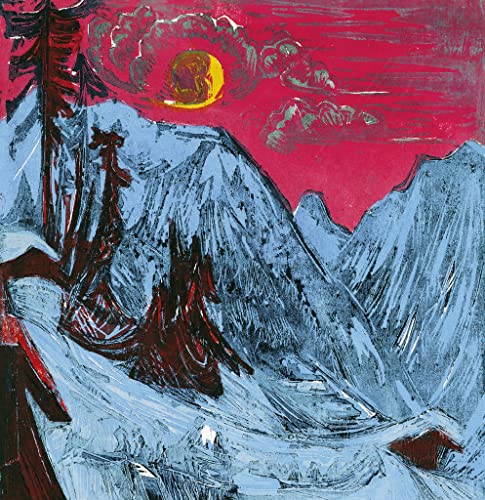 KOKITS Abstraktes Gemälde Leinwand Kunstwerk Bilddruck Berühmt Wintermondnacht von Ernst Ludwig Kirchner für Flurdekoration 60x90cm von KOKITS