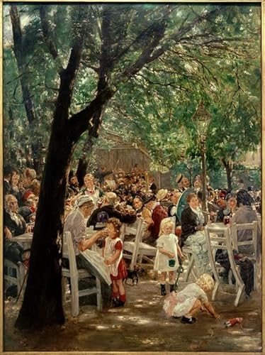 KOKITS Leinwanddruck Poster Art Leinwandbilder Berühmtes Gemälde Biergarten von Max Liebermann für Wohnzimmer 60x90cm von KOKITS