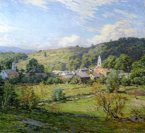 KOKITS Wandkunst Malen Leinwand Wandbild Klassische Malerei Septembermorgen Plainfield New Hampshire Willard Leroy Metcalf für Bürodekoration 60x90cm von KOKITS