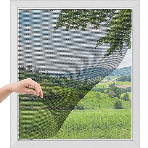 KOKOBOX Moskitonetz für Fenster, Fliegen Netz ohne Bohren, Moskitonetze gegen Mücken (100 x 100 cm, Schwarz) von KOKOBOX
