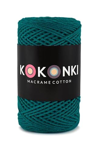 Makramee-Schnur aus Baumwolle Macrame Cotton By KOKONKI 2mm / Ralle 200m (dunkler Smaragd) von KOKONKI