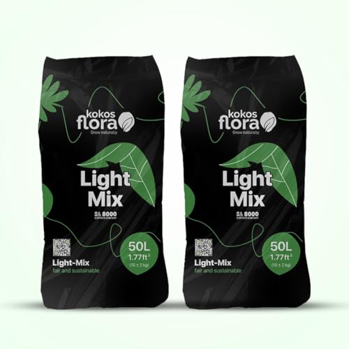 KOKOSFLORA Light-Mix Potting Soil 100L Bag (2er 50L Pack) - Pflanzenerde Hanferde Kultursubstrat Topfsubstrat mit Perlite von KOKOSFLORA