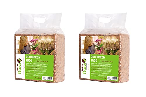 KOKOSFLORA Premium Kokoschips 50L Bigblock - Torffreie Erde für Zimmerpflanzen, Balkonkästen, Gartenbeete, Orchideen - 100% biologisch abbaubar (2 x 4.5 kg - 100 L) von KOKOSFLORA