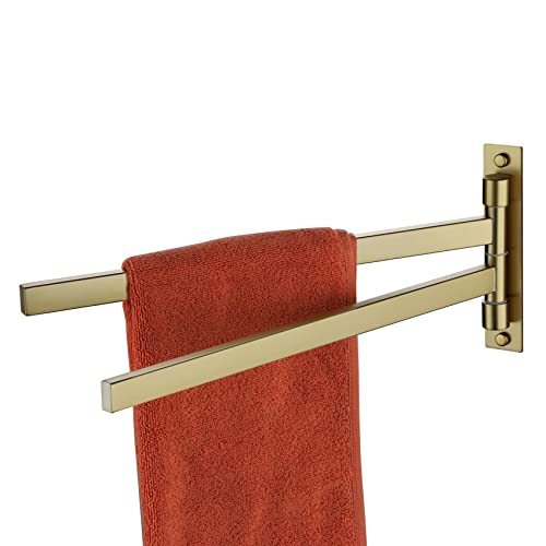 KOKOSIRI Handtuchstange Schwenkbarer Handtuchhalter Badezimmer Rack für Bad Küche Wandhalterung Handtuchhalter Gold Edelstahl B5007BG-A2 von KOKOSIRI