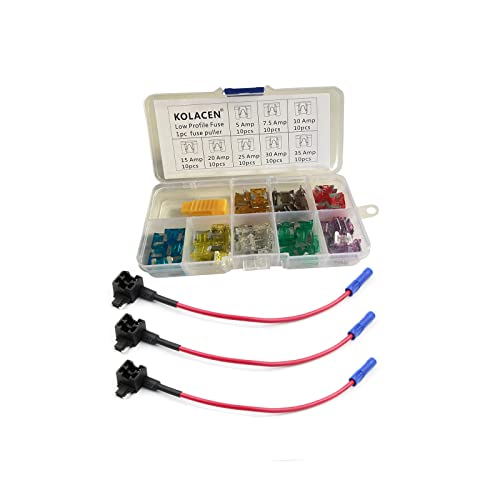 KOLACEN Automotive Car Truck Low-Profile-Mini-Blade-Typ Sicherung Assorted Kit 81 Stück + 3 Stück 16 Gauge Add-a-Schaltung Low Profile Mini Fuse TAP Adapter KOLACEN Automotive Car Truck Low-Profile-Mini-Blade-Typ Sicherung Assorted Kit 81 Stück + 3 Stück 16 Gauge Add-a-Schaltung Low Profile Mini Fuse TAP Adapter von KOLACEN