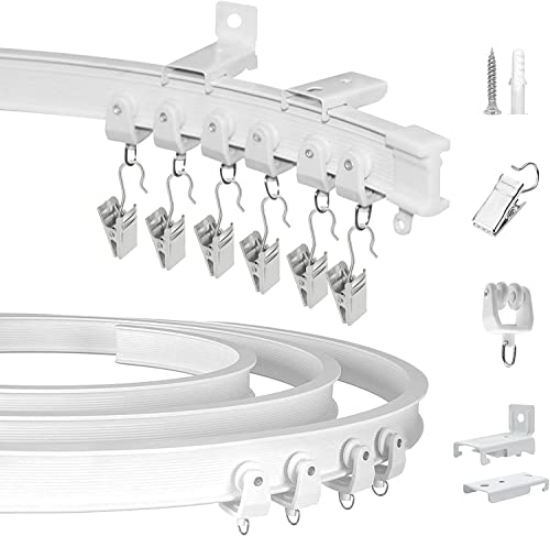 Deckenvorhangschiene, gebogen, flexibel, biegbar, Vorhangschienensystem, 6,2 m Decken- oder Wandhalterung, robuster Raumteiler, Deckenschiene für Vorhänge, Wohnmobil, Krankenhaus von KOLAKO