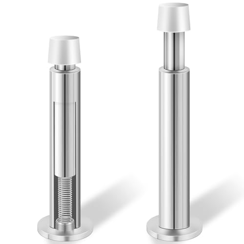 KOLAKO Türstopper, 2 Stück, Federtürstopper, 11,1 cm, Türstopper, Wandschutz mit weichen Gummispitzen, Türstopper für Wand, Silber von KOLAKO