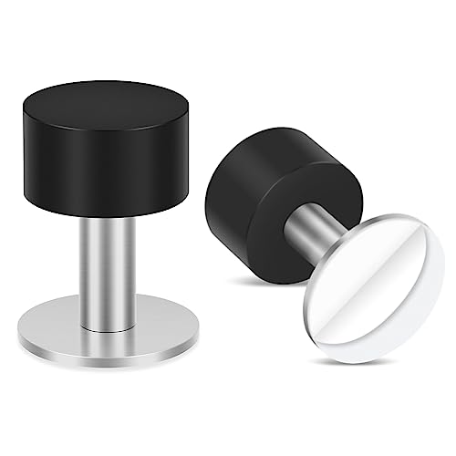 KOLAKO Türstopper, Türstopper für die Unterseite der Tür, selbstklebender Türstopper, schwarz, strapazierfähig, zylindrischer Boden-Türstopper, Wandschutz, Edelstahl, Türhalter, um die Tür offen zu von KOLAKO