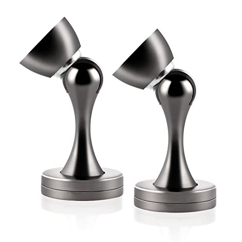 KOLAKO Türstopper, magnetischer Türstopper für die Unterseite der Tür, gebürsteter Edelstahl, robuste Bodenwandhalterung, weicher Türschnapper, Halter, magnetischer Türstopper mit Schraube von KOLAKO