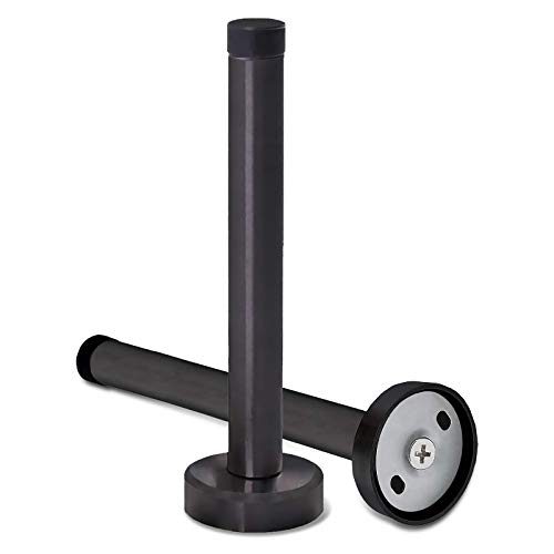 KOLAKO Türstopper Wandmontage Edelstahl gebürstet Lange Türstopper mit Schalldämpfung Gummi Stoßstange Türhalter 2 Pack Schwarz von KOLAKO