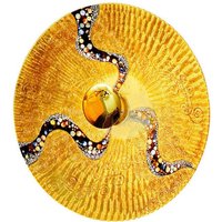 Luna - Designer Glas Große Wandleuchte Poliertes Gold - Kuss Gold Muster, 1x E27 - Kolarz von KOLARZ