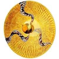 Luna - Designer Glas Große Wandleuchte Poliertes Gold - Kuss Gold Muster, 1x E27 - Kolarz von KOLARZ