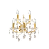 Schönbrunn Crystal Candle Wandleuchte 5 Licht 24 Karat Gold - Kolarz von KOLARZ