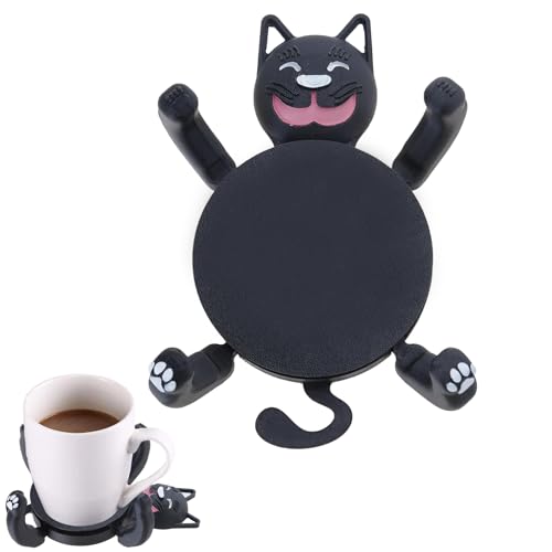 3D Untersetzer, Untersetzer mit 3D-Druck, Tier-Untersetzer, lustiger kreativer Untersetzer in Form von Katzen, rutschfeste Getränkematte als Tier-Deko für Büro, Zuhause oder Geschenkideen von KOLGEIKJ