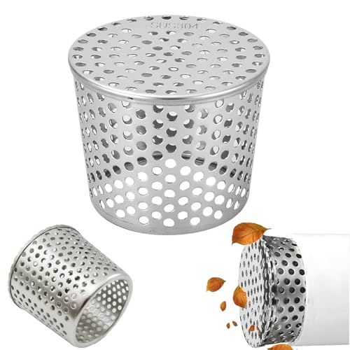 Dachrinnen Laubschutz aus Edelstahl, Regenrinnen Laubschutz, Laubschutz Dachrinne, Fallrohrschutz, Dachrinnenschutz, Laubfang Fallrohr für Flachdachablauf,Abflüsse und Fallrohre,Dachrinne (50-63mm) von KOLGEIKJ