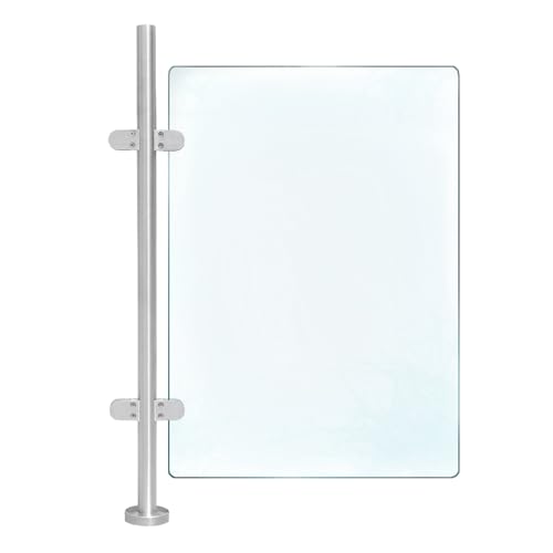 Edelstahl Glasgeländer pfosten mit Einsteckenden 110cm – Schwerlastbereich Glasmontageklemme Geländerpfosten für Veranda, Stufen, Garten, Terrasse, Treppe, Silbernes Edelstahl Glasgeländer pfosten mit Einsteckenden 110cm – Schwerlastbereich Glasmontageklemme Geländerpfosten für Veranda, Stufen, Garten, Terrasse, Treppe, Silbernes von KOLHGNSE