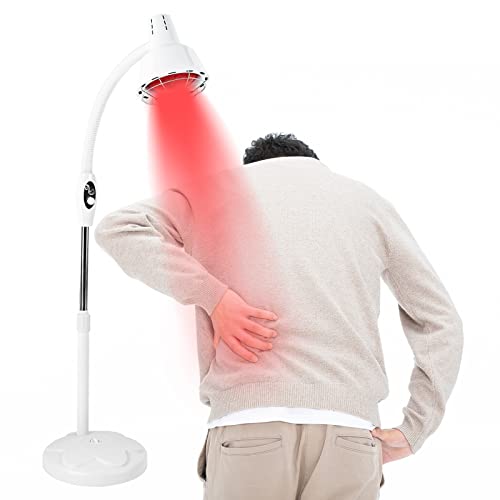 KOLHGNSE 275W Infrarotlampe Wärmelampe, Einkopf Therapielampe Infrarot Lampe Ständer Infrarotlampe 360° Verstellbarer Wärmelampe für Salon Massage von KOLHGNSE
