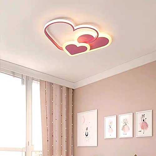 KOLHGNSE Deckenleuchte Kinderzimmer, Acryl LED Herzförmige Deckenlampe Dimmbar Deckenleuchte Kinderlampe mit Fernbedienung für Wohnzimmer, Kinderzimmer, Schlafzimmer (Rosa) von KOLHGNSE