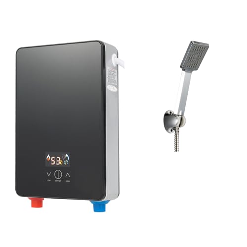Mini Elektronischer Durchlauferhitzer, 6500W Durchlauferhitzer 220V Sofortiger Elektrischer Tankloser Warmwasserbereiter mit Digitaler Bildschirm, Warmwasserbereiter für Bad Küche Hotel von KOLHGNSE
